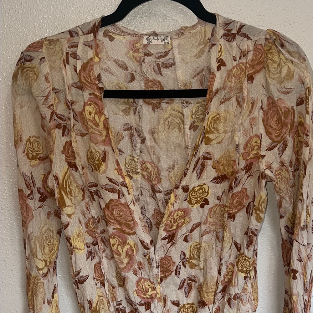 Intimately Free People Floral Print Bodysuit XS - Picture 3 of 10